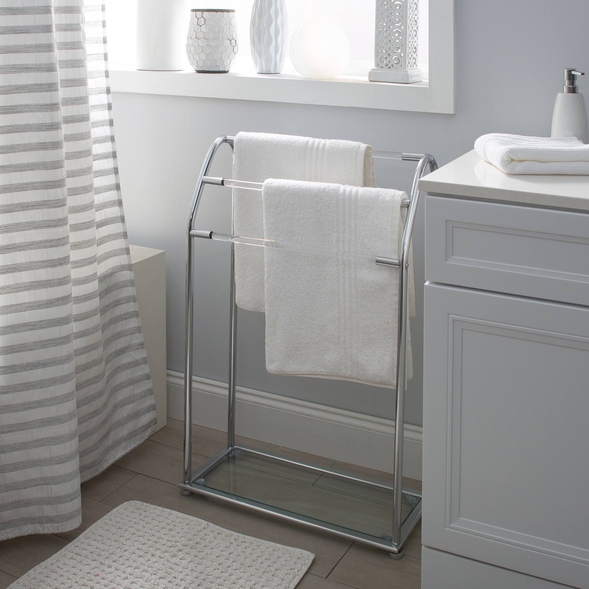 Organize It All Freestanding Acrylic Towel Rack